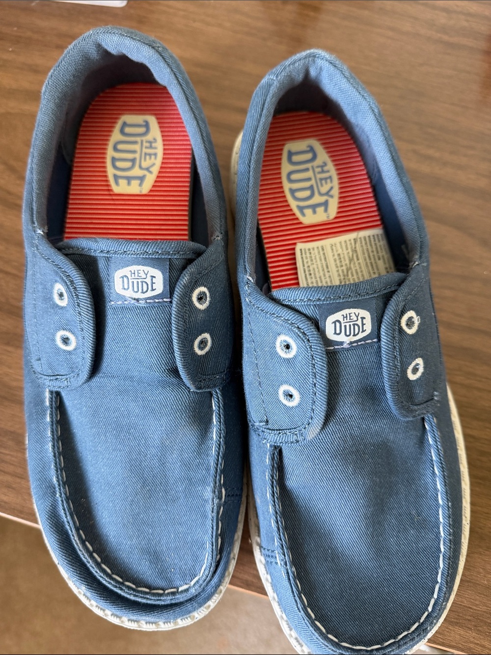 Hey Dude Women’s Blue Canvas Slip-On Shoes